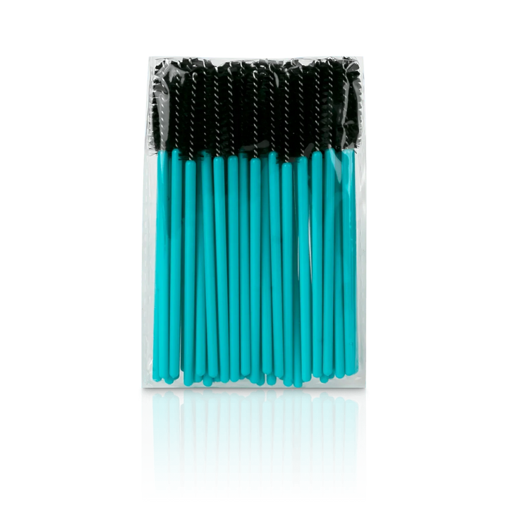 Eyelash Brush Wands from Paris Lash Academy: Blue Spoolie (front view of pack)