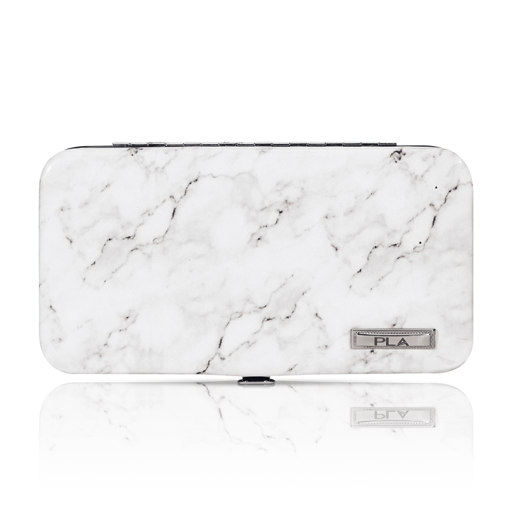 Magnetic Tweezer Case from Paris Lash Academy: Marble (front view)