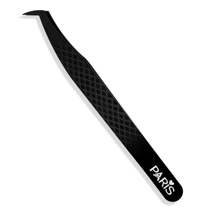 PLA P3 Boot Volume Tweezers (front view of Matte Black tweezer)