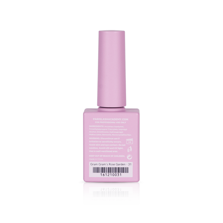 Pastel nail polish from PLA: Gram Gram's Rose Garden #31 (gel, back view)