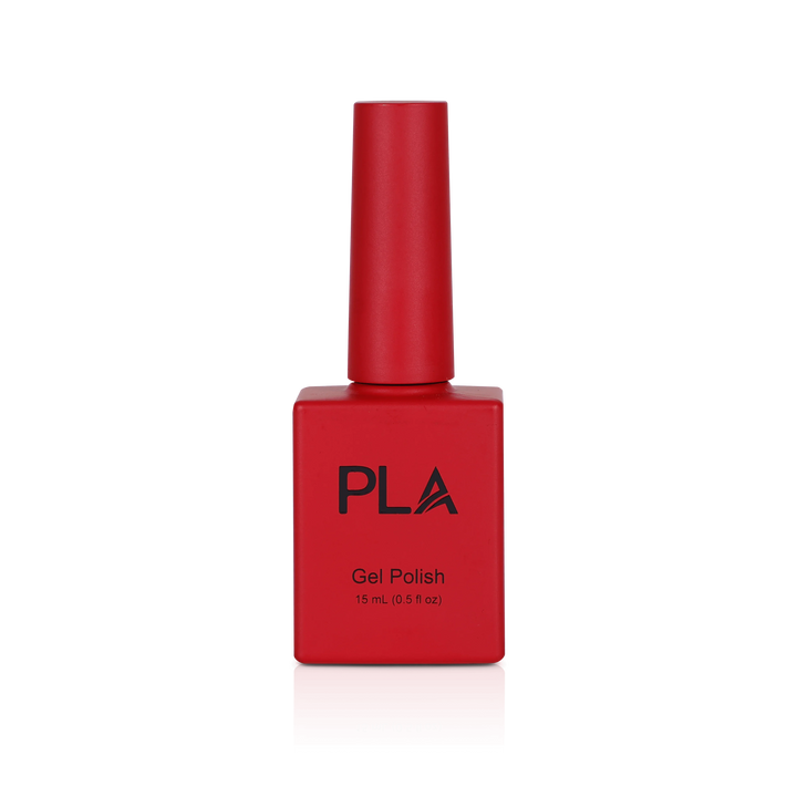 Red gel nails from PLA: The Limit Does Not Exist #42 (gel, front view)