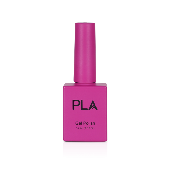 Gel pink nails from PLA: Touche Pussycat #66 (gel, front view)