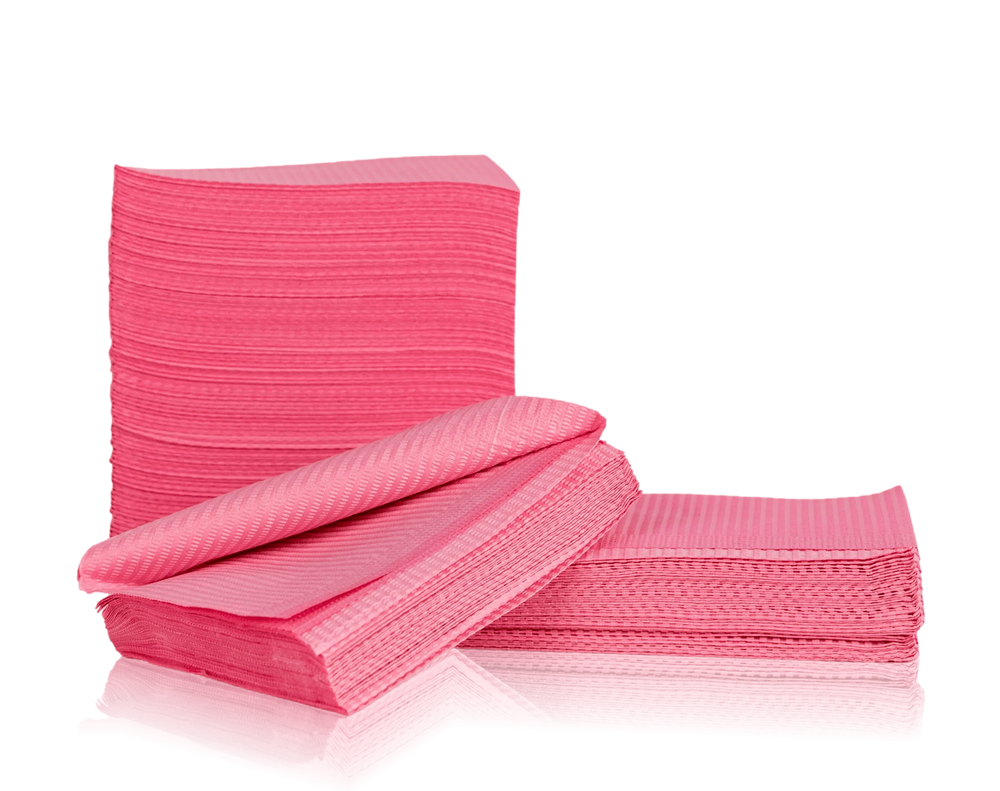 Disposable Bibs from Paris Lash Academy: Pink (front view)