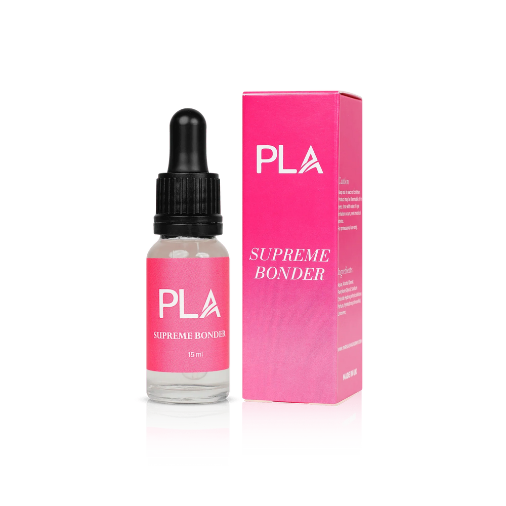 Supreme Bonder from Paris Lash Academy: Supreme Bonder (15mL). Front view of box , Front view of bottle