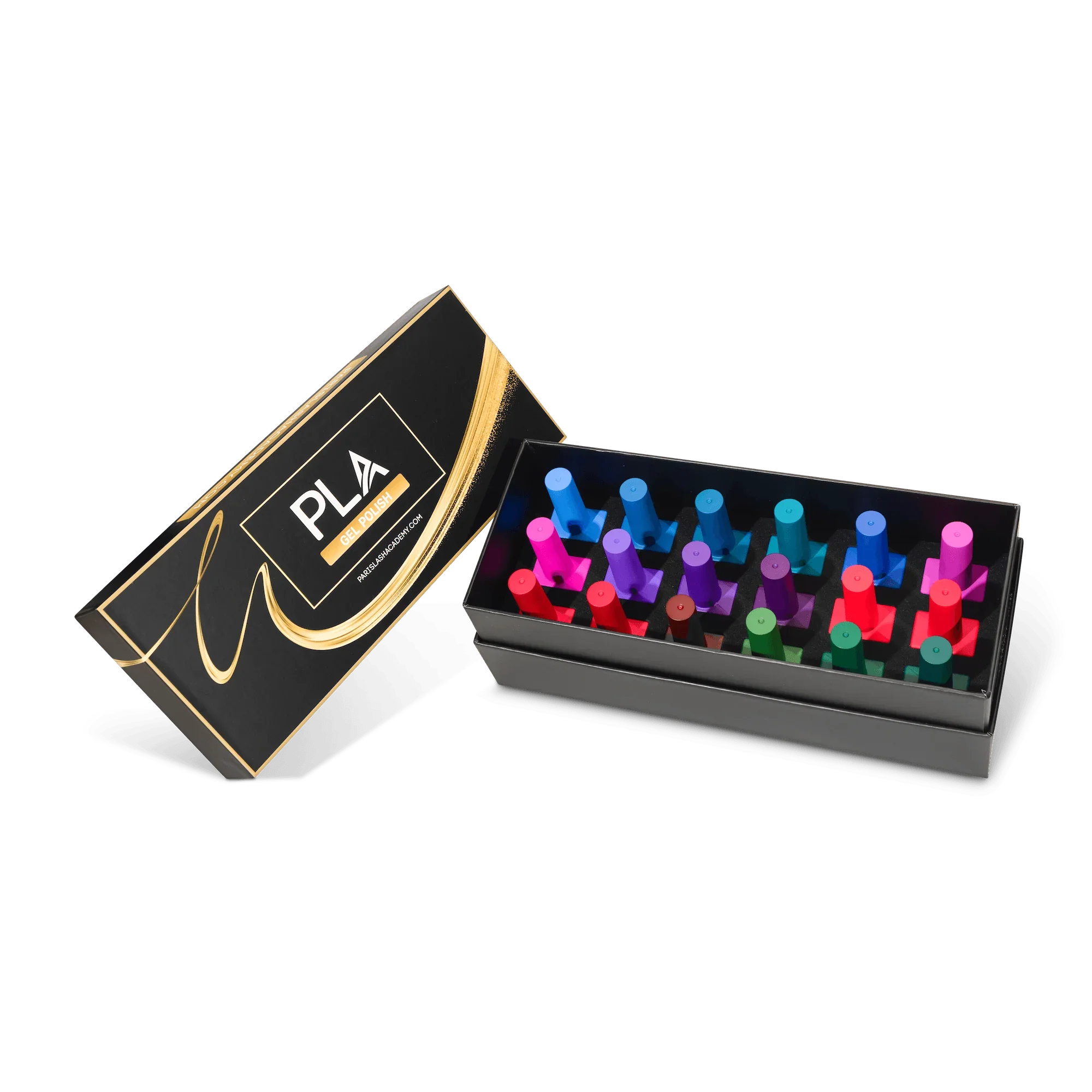 All jewel toned nail polish top view - Here’s The Tea Gel Nail Collection from PLA