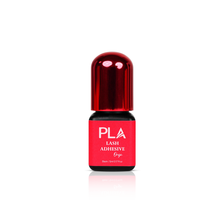 Lash Adhesive from Paris Lash Academy: Onyx (5mL). Front view of adhesive bottle